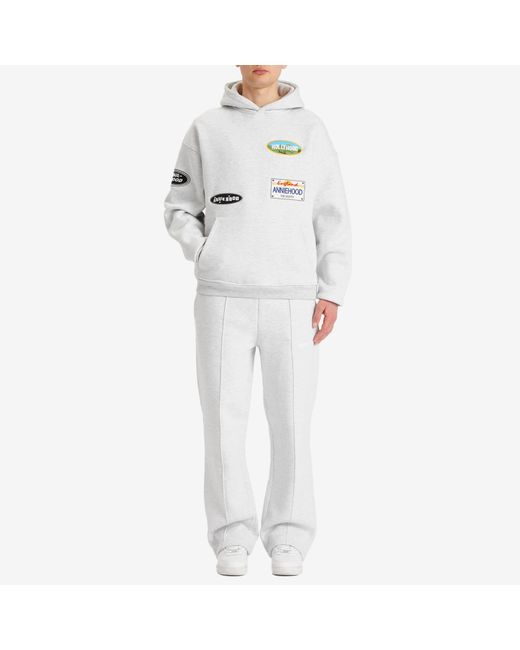 Annie Hood White Patch Hoodie for men