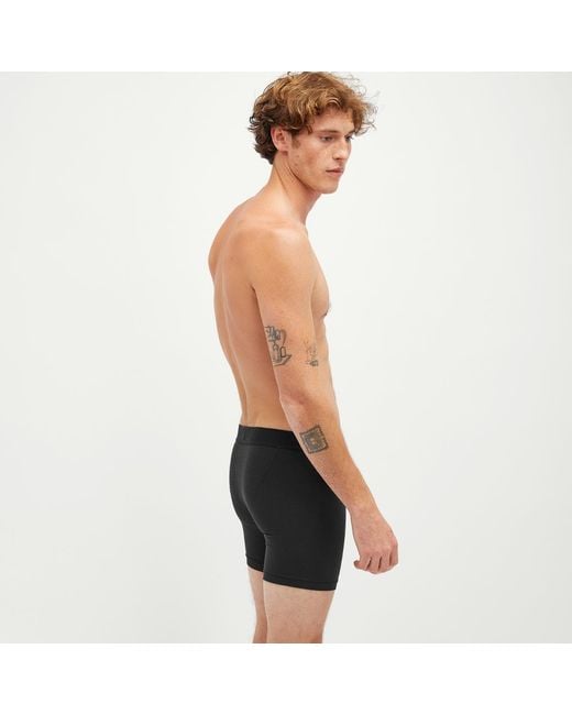 Skims Black Cotton Boxer Brief 5" for men