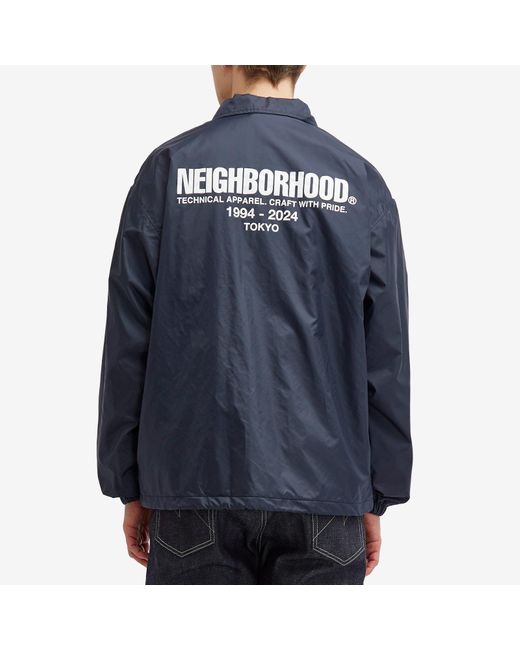 Neighborhood Blue Windbreaker Coach Jacket for men
