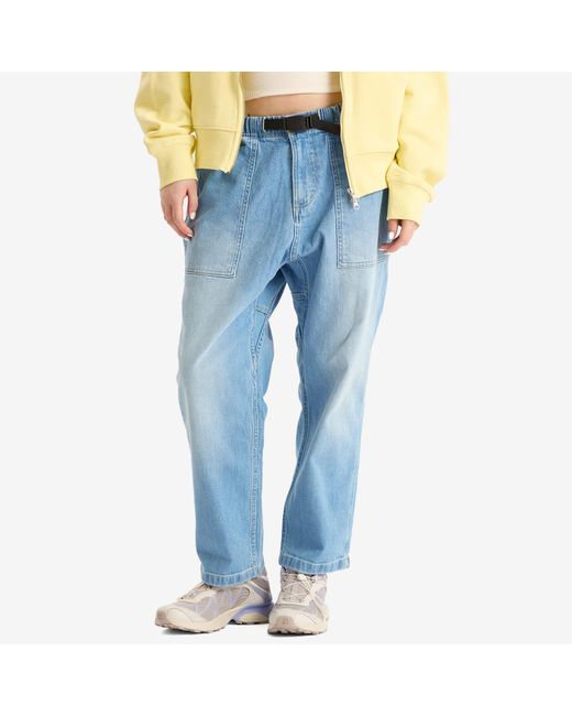 Gramicci Blue Stretch Denim Loose Tapered Pants
