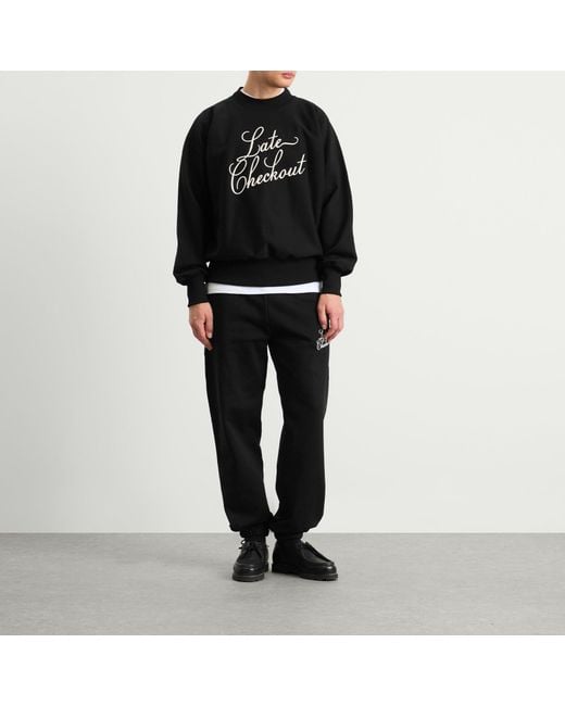 Late Checkout Black Script Joggers for men