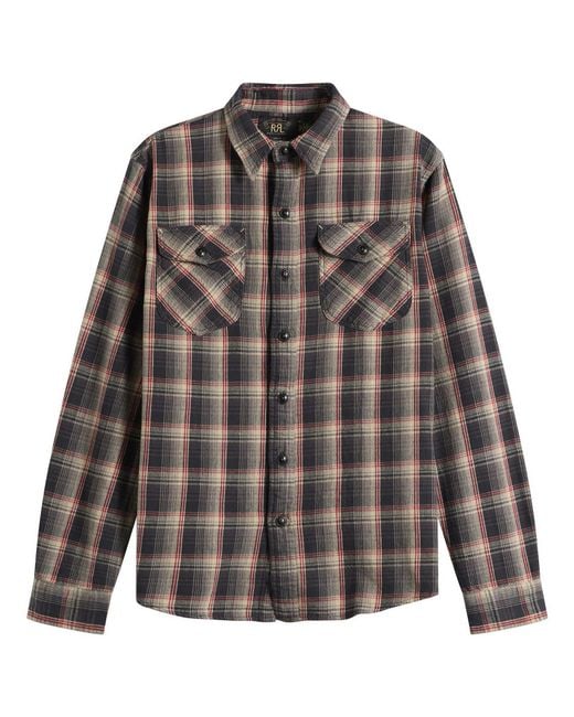 RRL Gray Jasper Check Shirt for men