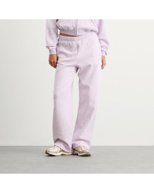 Skims Purple Cotton Fleece Straight Leg Pant