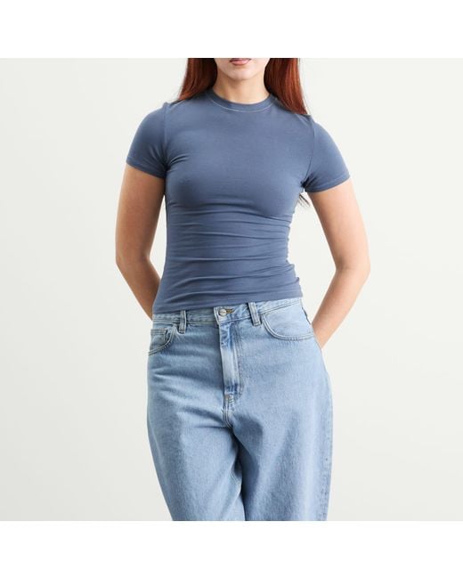Skims Blue Cotton Jersey T-Shirt