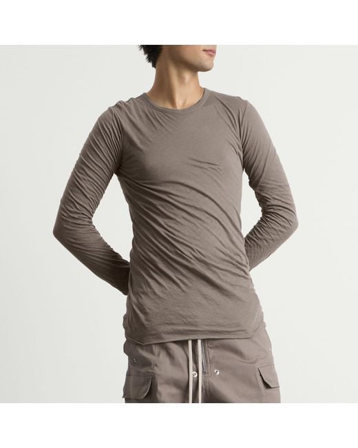 Rick Owens Brown Double Layer Long Sleeve T-Shirt for men