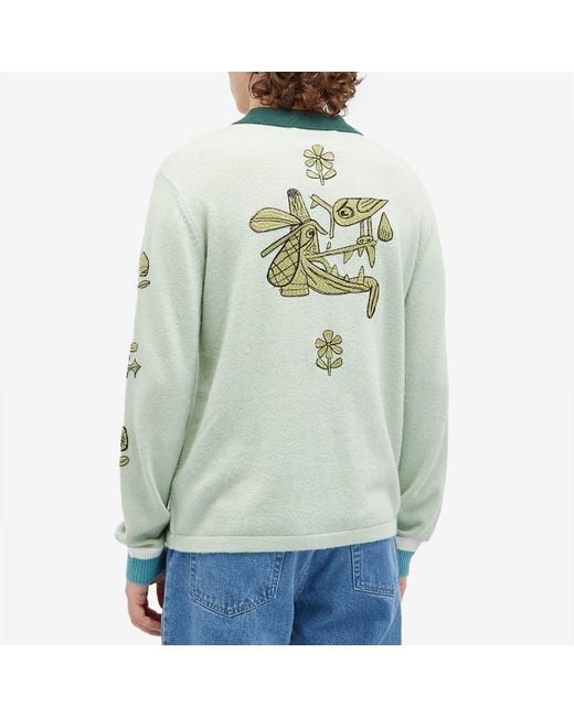 Brain Dead Green Lex Half Zip Sweatshirt for men