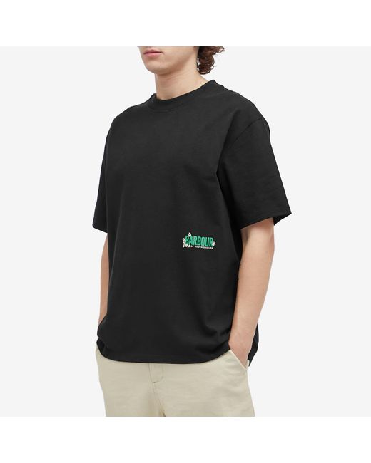 Barbour Black Heritage + Leonard Os Graphic T-Shirt for men