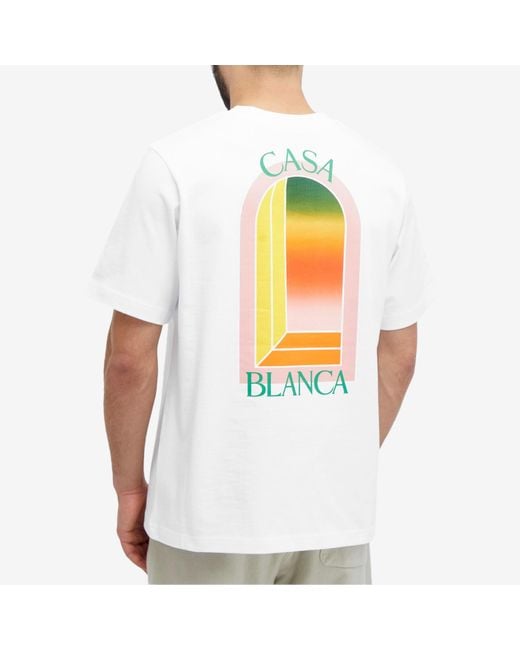 Casablancabrand White Gradient Arch Logo T-Shirt for men