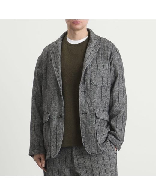 Engineered Garments Gray Herringbone Wool Loiter Jacket for men