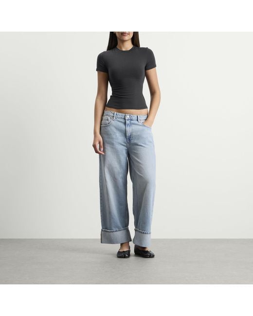 Skims Black Cotton Jersey T-Shirt