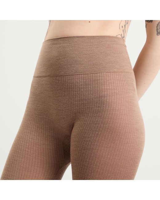 Skims Brown Seamless Sheer Wool Legging