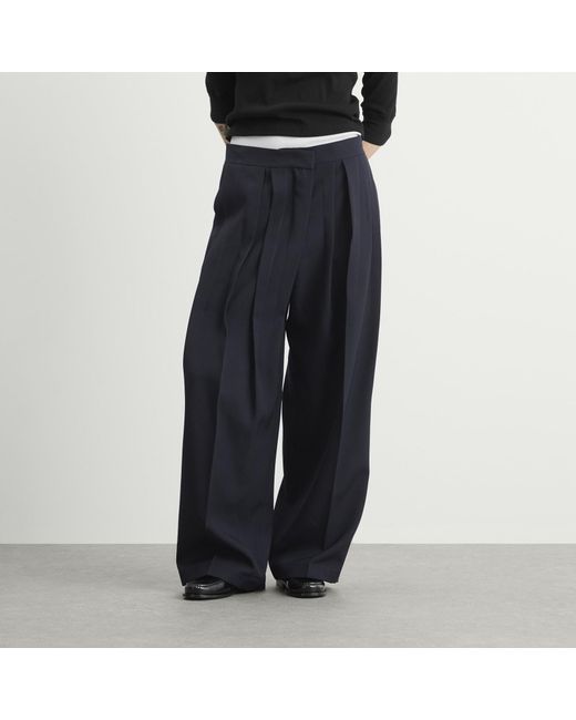 Jil Sander Blue Pleated Trousers