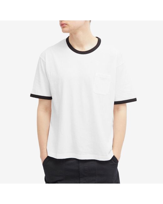 Visvim White Amplus Ringer T-Shirt for men