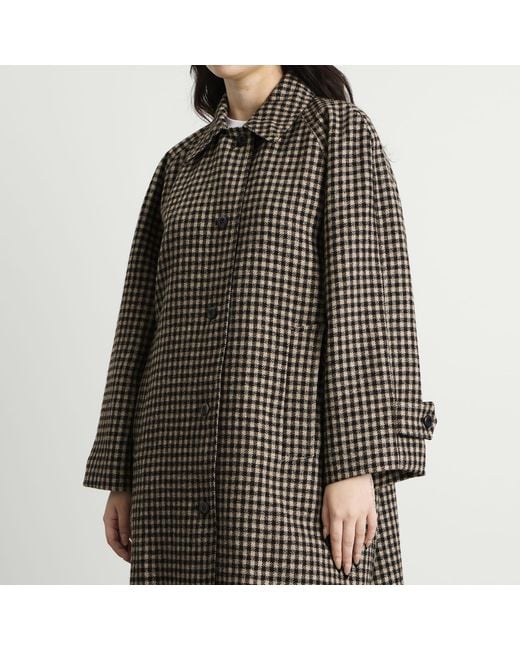 NOTHING WRITTEN Black Bébé Check Balmacaan Coat