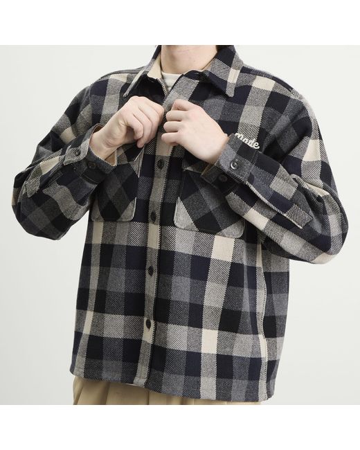 Human Made Black Wool Check Shirt Jacket for men