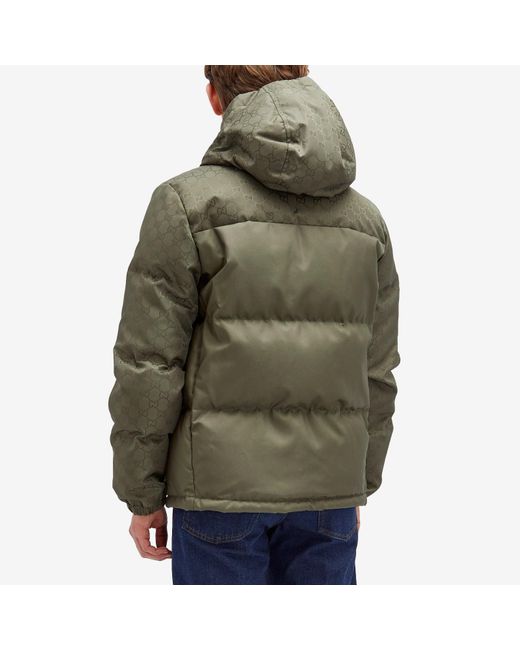 Gucci Green Jacquard Gg Down Jacket for men