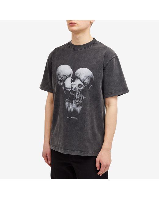 Han Kjobenhavn Gray Aliens Kissing Boxy T-Shirt for men