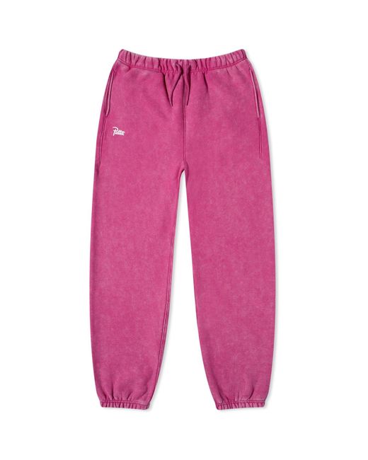 PATTA Red Basic Washed Sweat Pants Fuchsia for men