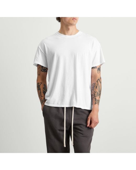 Les Tien White Lightweight Inside Out T-Shirt for men