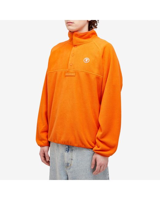 Aape By A Bathing Ape Orange Aape Now Moc Neck Polar Fleece for men
