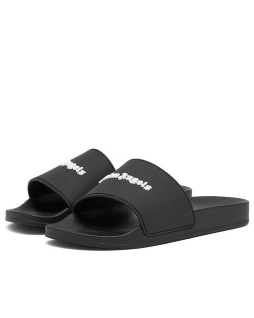 Palm Angels Black Classic Logo Pool Slide