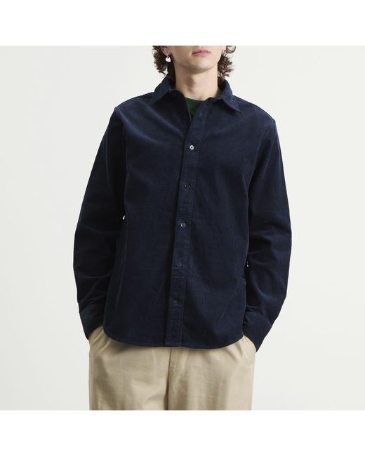 NN07 Blue Colby Corduroy Overshirt for men