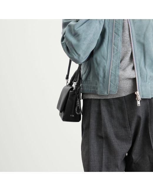 F/CE Black Tech Leather Mini Pouch Bag