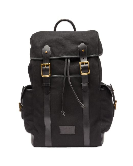 Polo Ralph Lauren Black Canvas & Leather Backpack for men