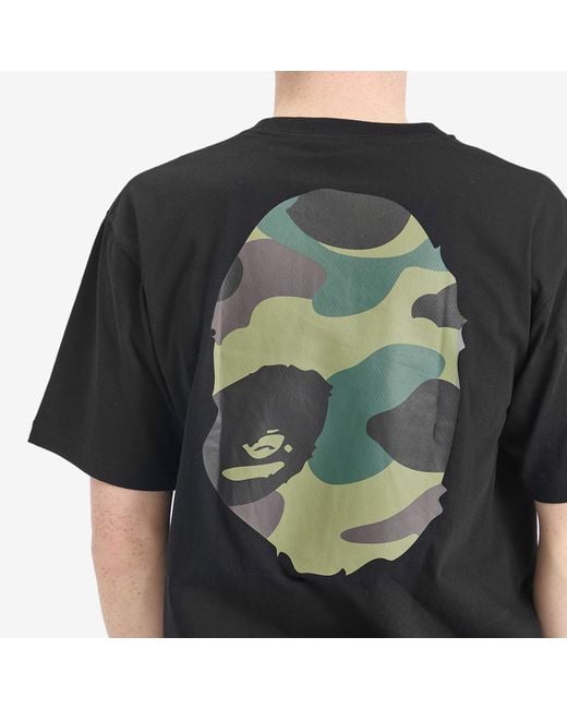 A Bathing Ape Black Giant 1St Camo Big Ape Head Tee for men