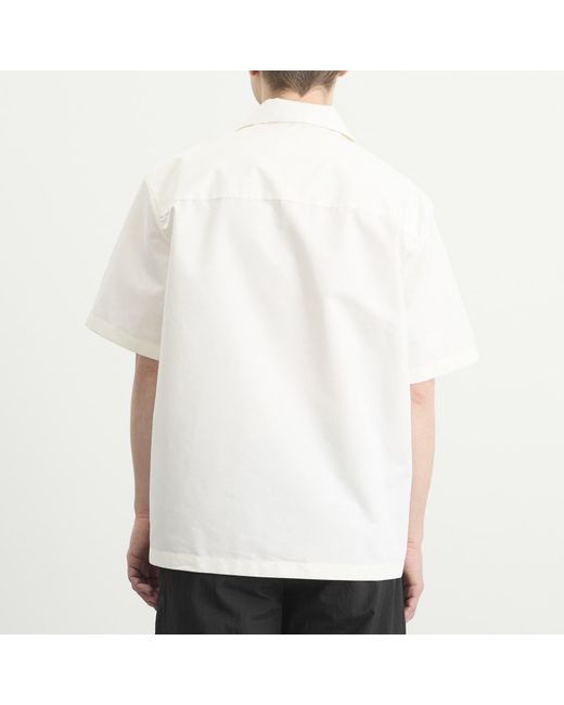 Jil Sander White Boxy Fit Bowling Contrast Colour Shirt for men