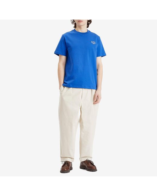 A.P.C. Blue Rue Madame Logo T-Shirt for men
