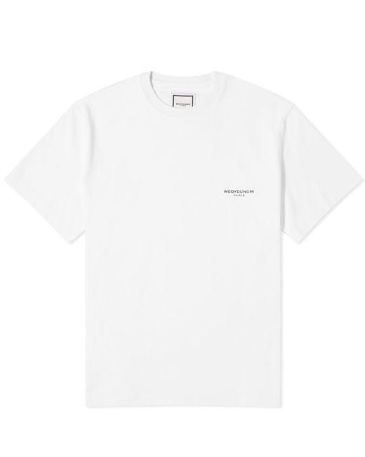 Wooyoungmi White Square Logo T-Shirt for men
