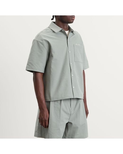 About Blank Gray Textured Shirt for men