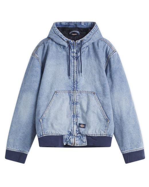 Dickies Blue Hooded Denim Jacket for men