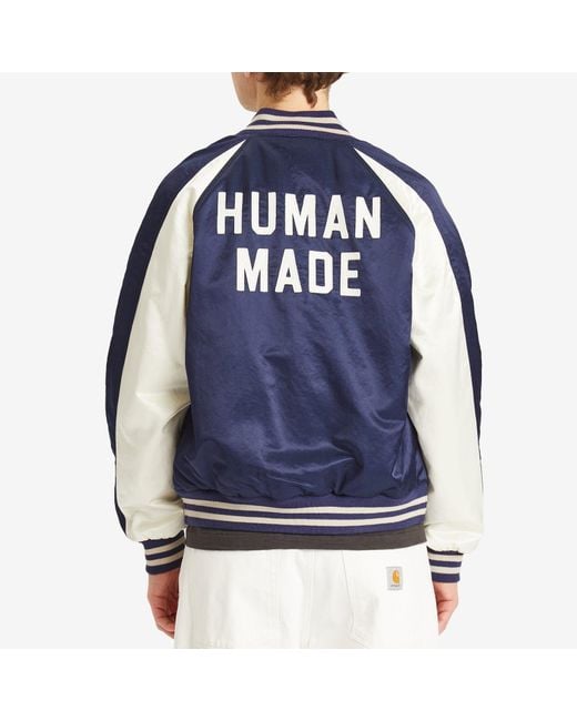 Human Made Blue Satin Stadium Jacket for men