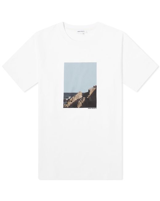 Norse Projects White Johannes Organic Cliff Print T-Shirt for men