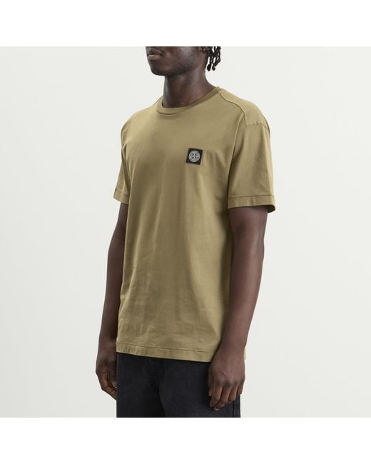 Stone Island Green Patch Logo T-Shirt for men
