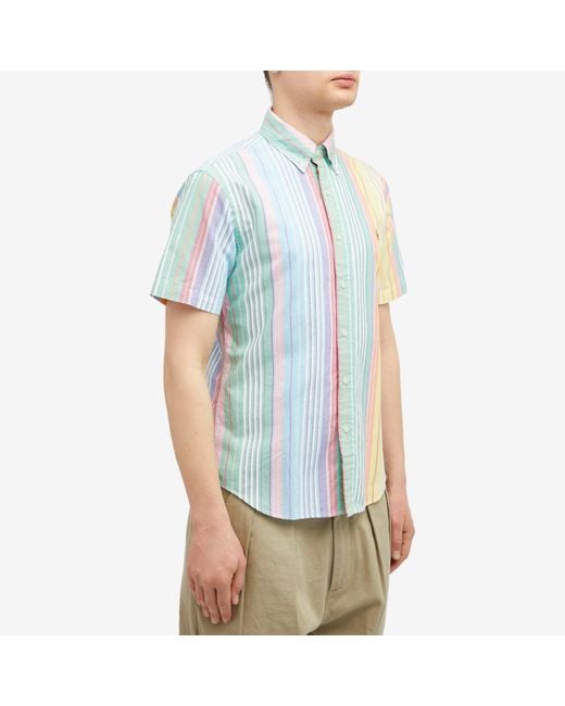 Polo Ralph Lauren Blue Stripe Short Sleeve Shirt for men