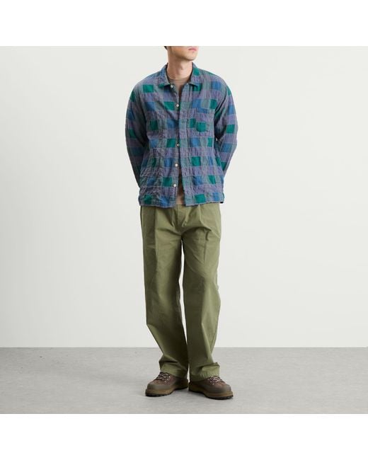Folk Blue Patch Shirt for men