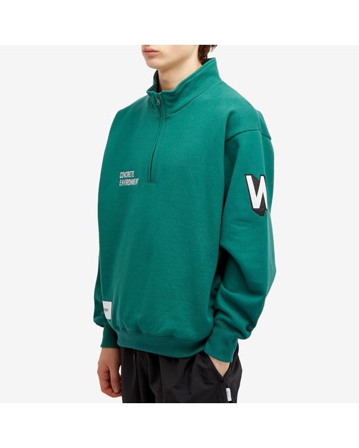 (w)taps Green 05 Quarter Zip Sweatshirt for men