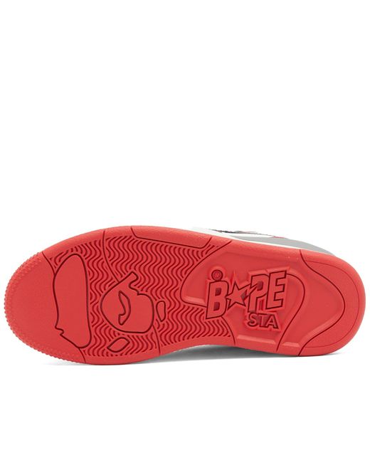 A Bathing Ape Red Clutch Sta #1 Mid Sneaker for men