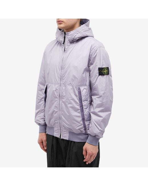 Stone Island Purple Crinkle Reps Hooded Jacket for men
