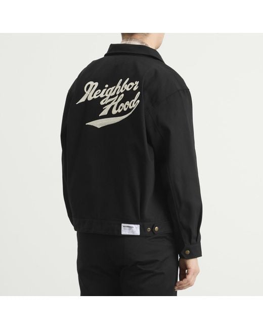 Neighborhood Black Zip Work Jacket for men