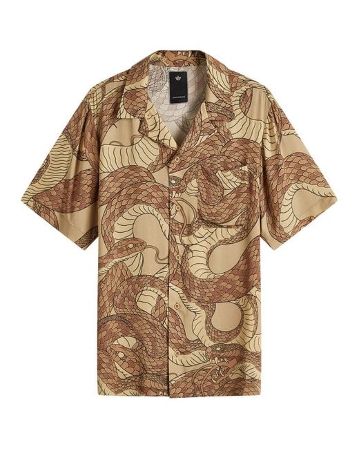 Maharishi Brown Snakeskin Vacation Shirt for men