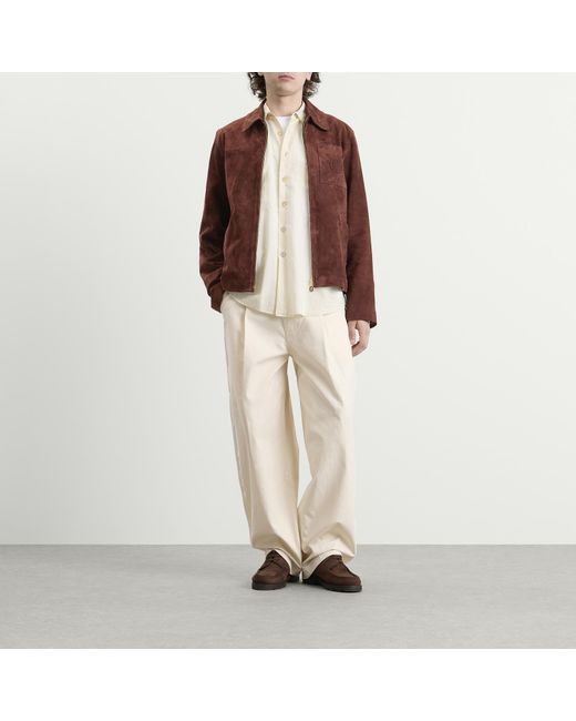 Drole de Monsieur Brown D Mirror Zipped Leather Jacket for men