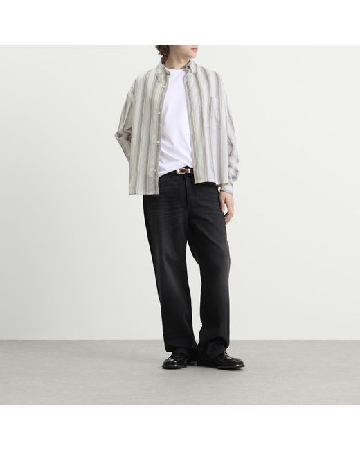 Won Hundred Gray Maza Stripe Shirt for men