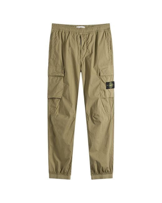 Stone Island Green Paracadute Cargo Trousers for men