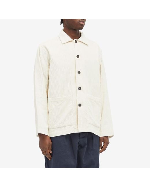 Universal Works White Corduroy Easy Jacket for men