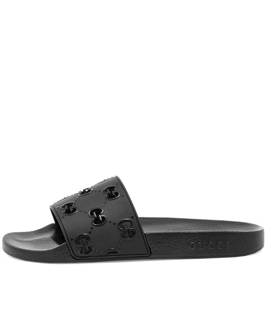 Gucci Pursuit GG Cutout Rubber Sliders in Gold (Black) for Men - Save 61% -  Lyst