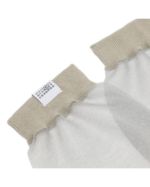 Maison Margiela White Mm6 Sheer Knee High Socks